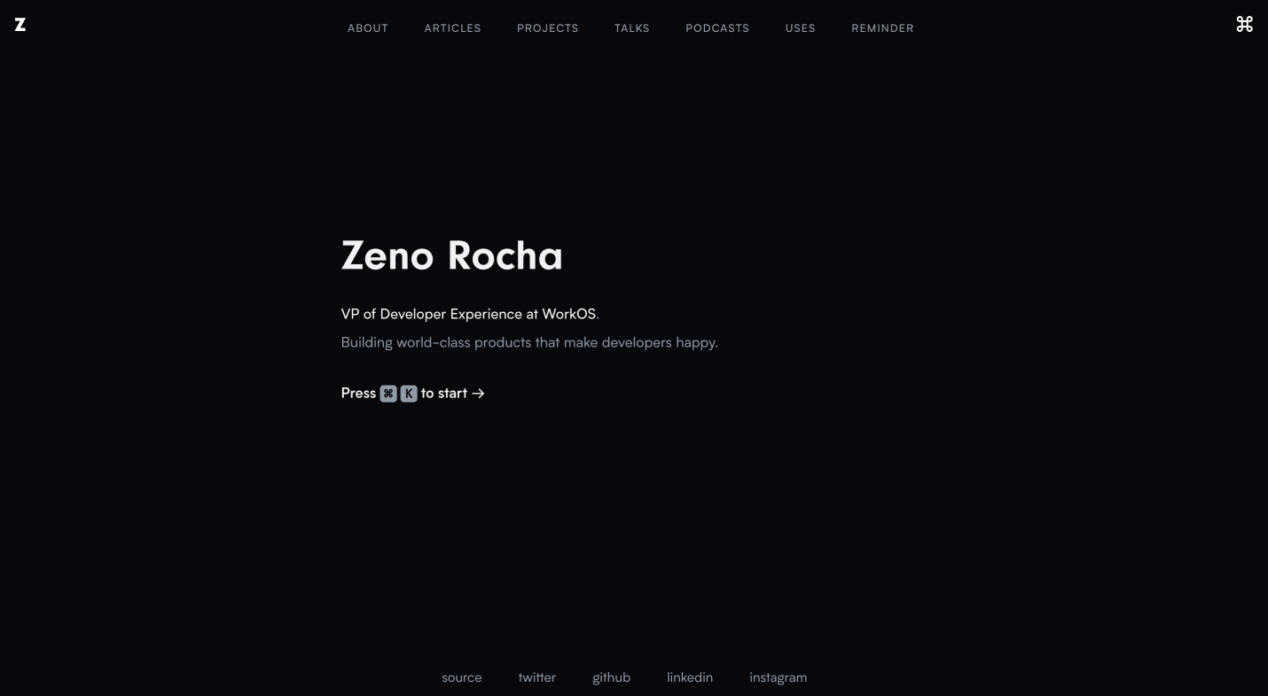 zenorocha.com V4 screenshot